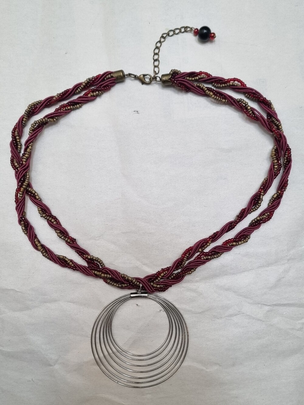 SLS Creation | Hoop Pendant Necklace On Beaded Cord